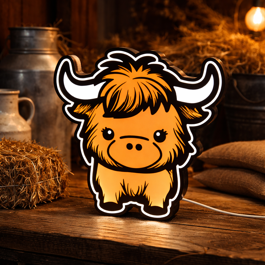 Highland Cow Lightbox 🐮